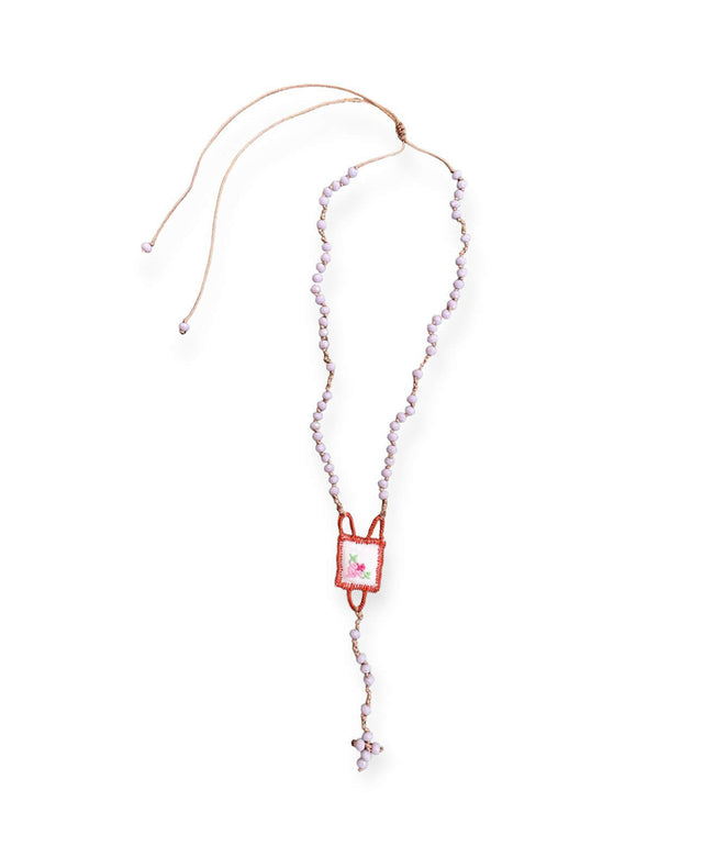 Collana rosario regolabile con perline