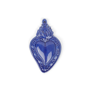 Cuore Ex Voto in ceramica smaltata