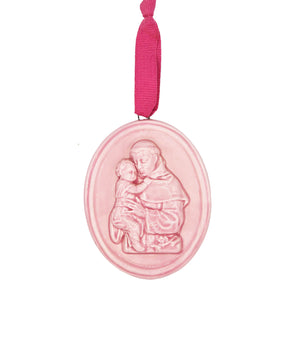 Medaillon aus glasierter Keramik "Sant'Antonio da Padova".