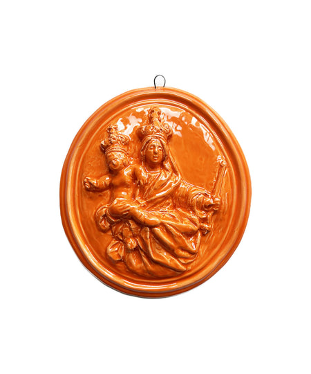 "Sant'Antonio da Padova" glazed ceramic medallion