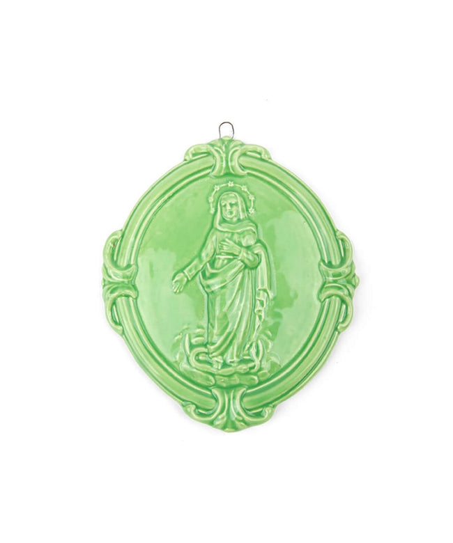 "Sant'Antonio da Padova" glazed ceramic medallion