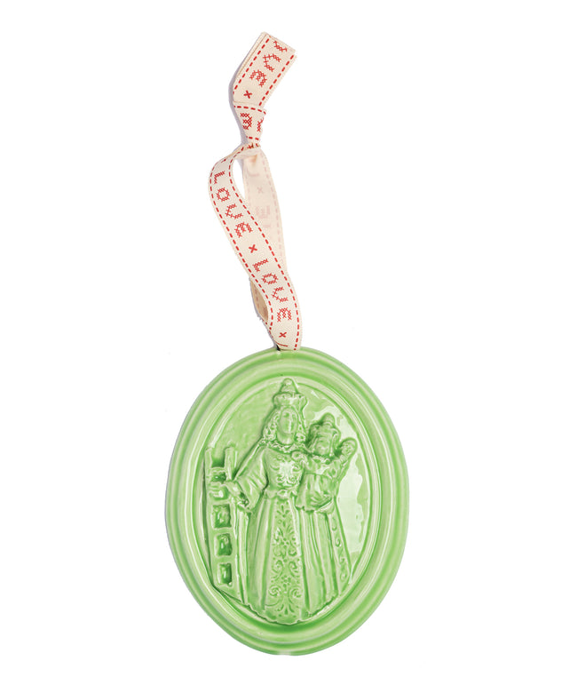 "Sant'Antonio da Padova" glazed ceramic medallion