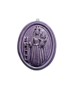 "Sant'Antonio da Padova" glazed ceramic medallion