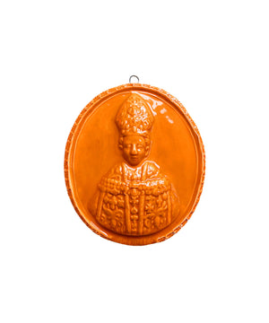 "Sant'Antonio da Padova" glazed ceramic medallion